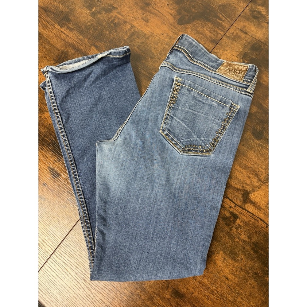 BKE Denim Harper 32R Straight Leg‎ Jeans Bedazzled Butt